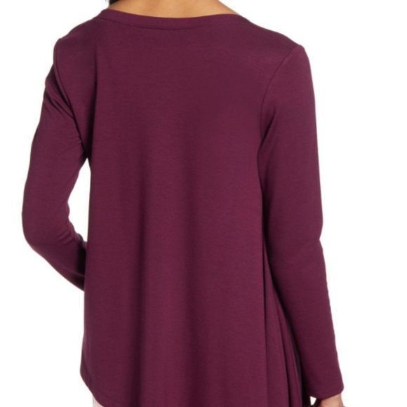 NWT‎ HALOGEN Purple Boatneck Asymmetrical Tunic - Picture 2 of 12
